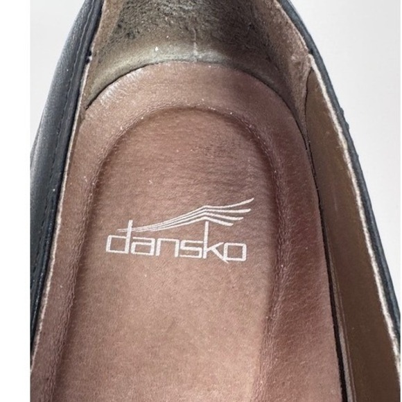 Dansko Fawna Black Leather Slip On Loafers Shoes Womens 41 work comfy casual - Picture 6 of 10